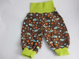 Baby-Pumphose braun mit kiwigrün