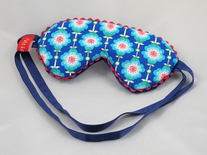 Schlafbrille Blumen blau-blau Flausch