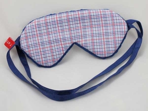 Schlafbrille Kleinkaro blau-blau Flausch