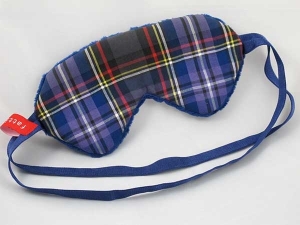 Schlafbrille Karo blau-blau Flausch