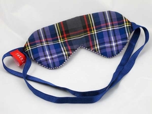 Schlafbrille Karo blau-violett/weiss