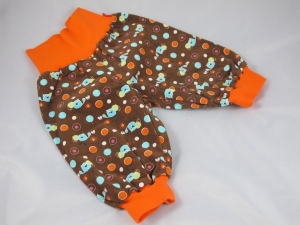 Baby-Pumphose braun mit orange