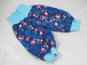 Baby-Pumphose blau mit helltürkis