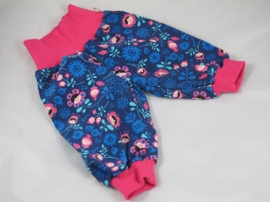 Baby-Pumphose blau mit pink