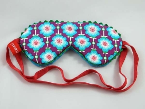 Schlafbrille Blumen aubergine-türkis F..