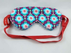 Schlafbrille Blumen aubergine-türkis F..