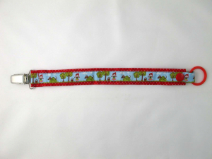 Nuggibändel rot mit Rotkäppchen und Wolf