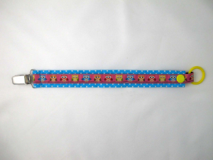 Nuggibändel türkis mit Eulen (gelb)