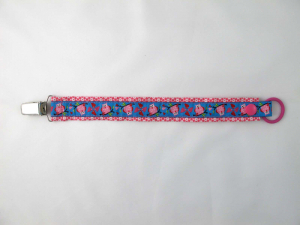 Nuggibändel rosa mit Eulen und Herzen