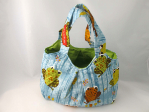 Kinder-Täcschli mit Frosch blau/grün