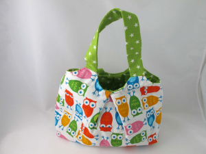 Kinder-Täschli mit Eule weiss/grün