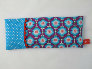 Augenkissen Blume aubergine/türkis