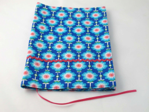 Buchhülle Blume blau