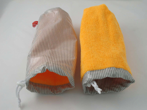 Regenschirm-Hülle Streifen grau/orange